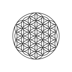 Blume des Lebens Gold mit Schatten.