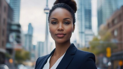 Obraz premium portrait of a woman in a suit in canada