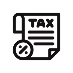 Tax icon. Tax Return, tariff, personal tax, commission. Vector illustration.