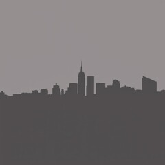 Naklejka premium City skyline shrouded in thick smog symbolizing pollution silhouetted skyline cityscape architecture illustration building city vector