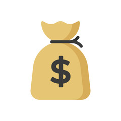 Money bag icon. Dollar symbol. Vector illustration.