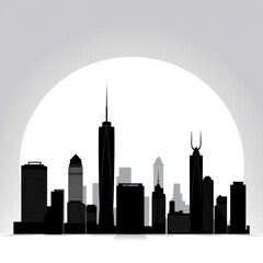 Boston skyline with shamrocks silhouetted skyline cityscape architecture illustration building city vector