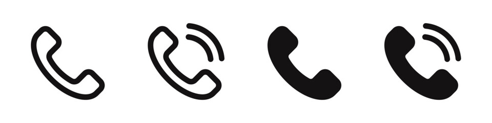 Phone icons set. Telephone call, contact us symbol collection. Vector illustration