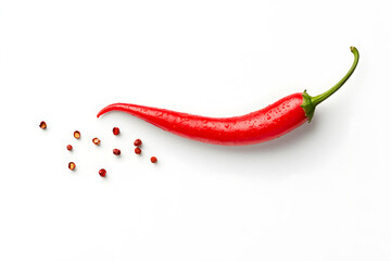 Fototapeta premium Red chili spicy pepper vegetable isolated on white background