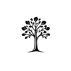 Elegant Black and White Tree Illustration - Minimalist Nature Design