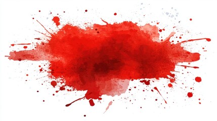 Vibrant Red Paint Splash with Artistic Watercolor Texture Effect