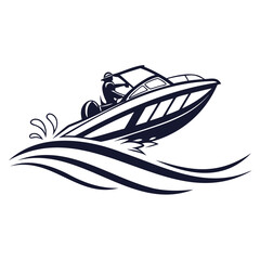 High-Quality Speedboat Logo Design Vector Illustration for Branding & Graphics