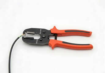 Fototapeta premium Crimping Tool with Cable: Professional Electrical Wiring