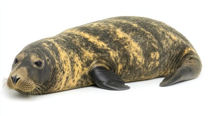 Obraz premium Realistic Sea Lion Lying on a Smooth Surface in Natural Lighting