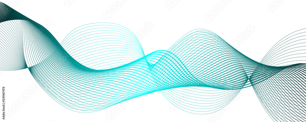 Aufkleber Digital frequency track equalizer. Abstract colorful gradient background wave element for design. Striped ribbons vector background with lines. Modern lines of geometry wave shapes.