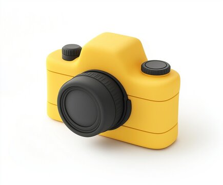 3d cartoon Camera isolated on white background 