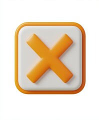 Obraz premium 3d cartoon an X on white background 