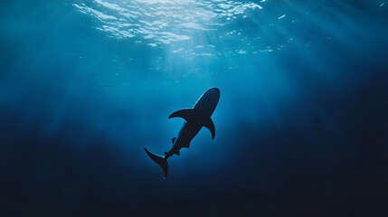 Giant Shark Powerfully Navigating the Ocean Depths