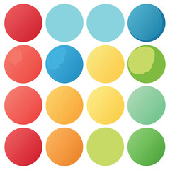 set of different color fill round shape palette