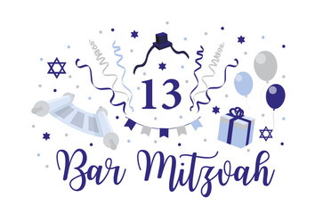 Bar Mitzvah invitation or congratulation card.