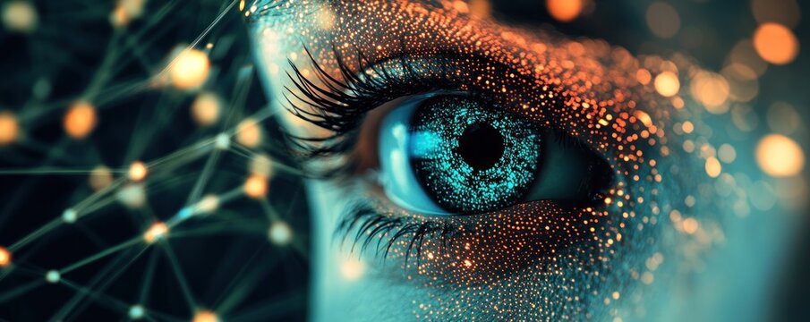 Glittering Eye, Network Background, Digital Future
