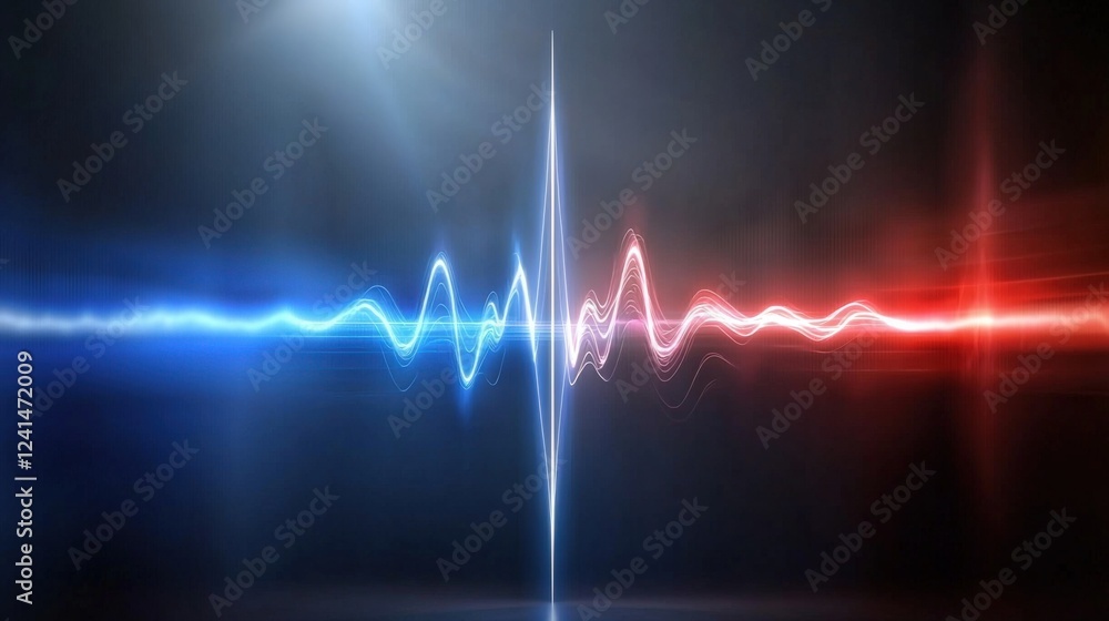 Poster dynamic pulse wave visualization digital space graphic design modern environment abstract perspectiv