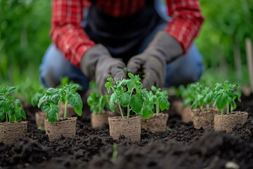 Florist growing plants generated with AI image