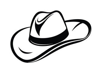 cowboy hat silhouette, rancher cowboy hat, Cowboy hat, Set of American traditional Western hats isolated on white  
