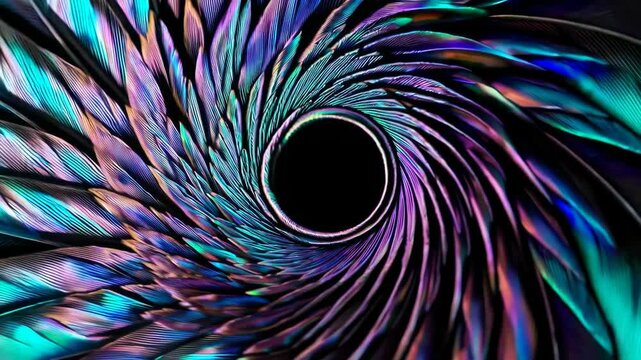 Spiral feathers texture dark shine high detail