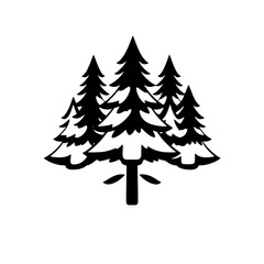 Obraz premium Majestic evergreen forest, a captivating illustration of pine trees, perfect for nature lovers and design enthusiasts. A symbol of serenity and resilience.