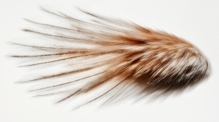 Delicate Nature Texture with Soft Brown Fur on White Background