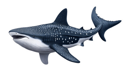 Fototapeta premium Whale shark with dotted pattern skin isolated on white background