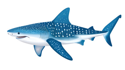 Obraz premium Whale shark with dotted pattern skin isolated on white background