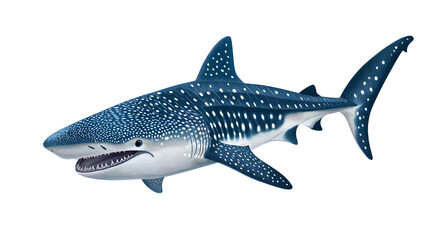 Naklejka premium Whale shark with dotted pattern skin isolated on white background