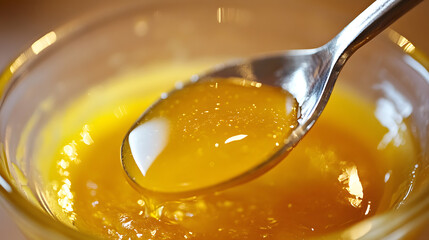 Honey used to sweeten a batch of homemade lemon bars for a zesty dessert.