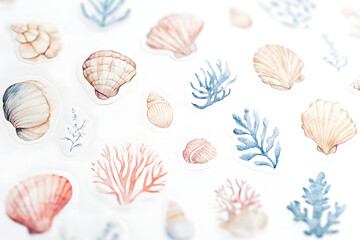 Fototapeta premium sea shells background