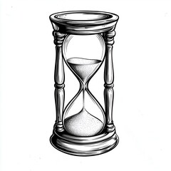 Classic Hourglass Time Sand Vintage Antique Design Illustration