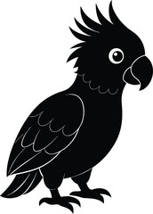 A cute baby Cockatoo silhouette illustration