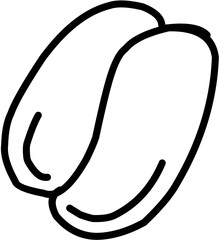 Coffee. Hand drawn vector isolated doodles. Bean