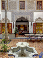 Patio of a riad in Fes, Morocco