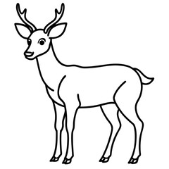 Minimalist Deer Line Art Vector Design