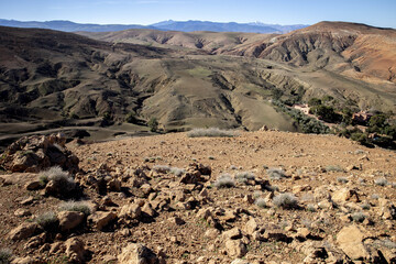 Semi-arid landscape near Tazert, Al Haouz province, Morocco