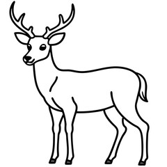 Minimalist Deer Line Art Vector Design