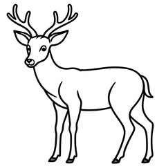 Minimalist Deer Line Art Vector Design