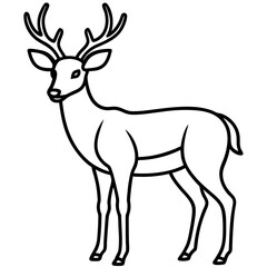 Minimalist Deer Line Art Vector Design
