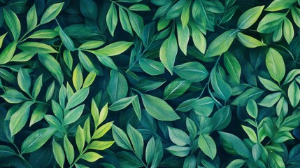 Creating botanical green leaves pattern nature digital art green environment aerial view ideal for design projects