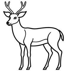 Minimalist Deer Line Art Vector Design