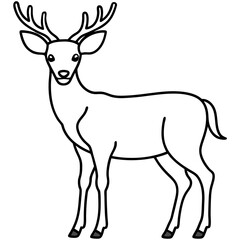 Minimalist Deer Line Art Vector Design
