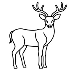 Minimalist Deer Line Art Vector Design