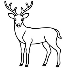 Minimalist Deer Line Art Vector Design