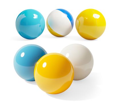 Colorful Beach Balls on a Transparent Background - Powered by Adobe