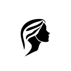 Elegant Woman Profile Silhouette: A Minimalist Vector Illustration. Perfect for beauty, fashion, and feminine designs. Black and white graphic portrait.