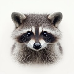 Obraz premium Close-up portrait of a raccoon's face, showcasing its distinctive features and fur.