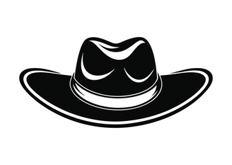 Cowgirl hat silhouette, cowgirl hat icon, cowgirl vector illustration.