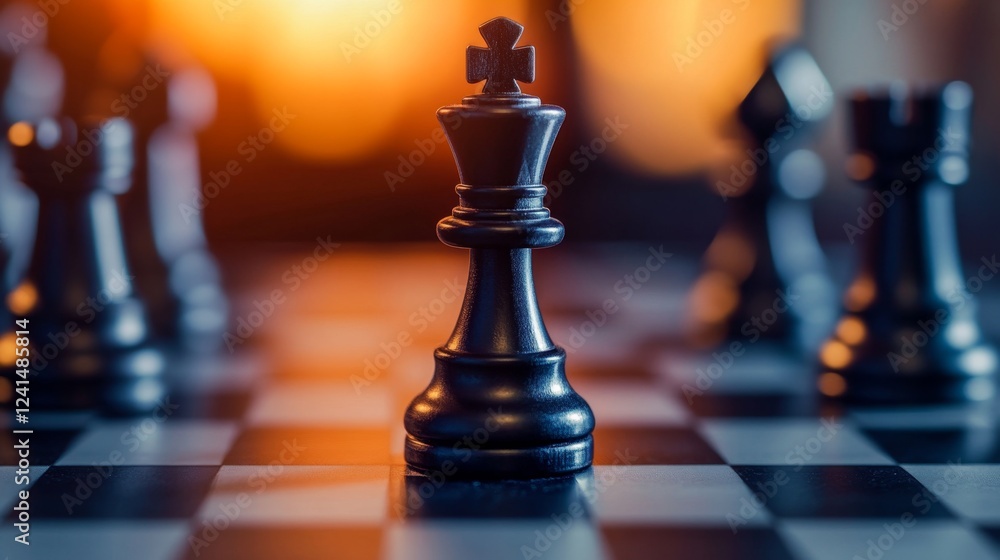 Poster implementing chessboard strategy in financial trading a visual guide for investors in a competitive 